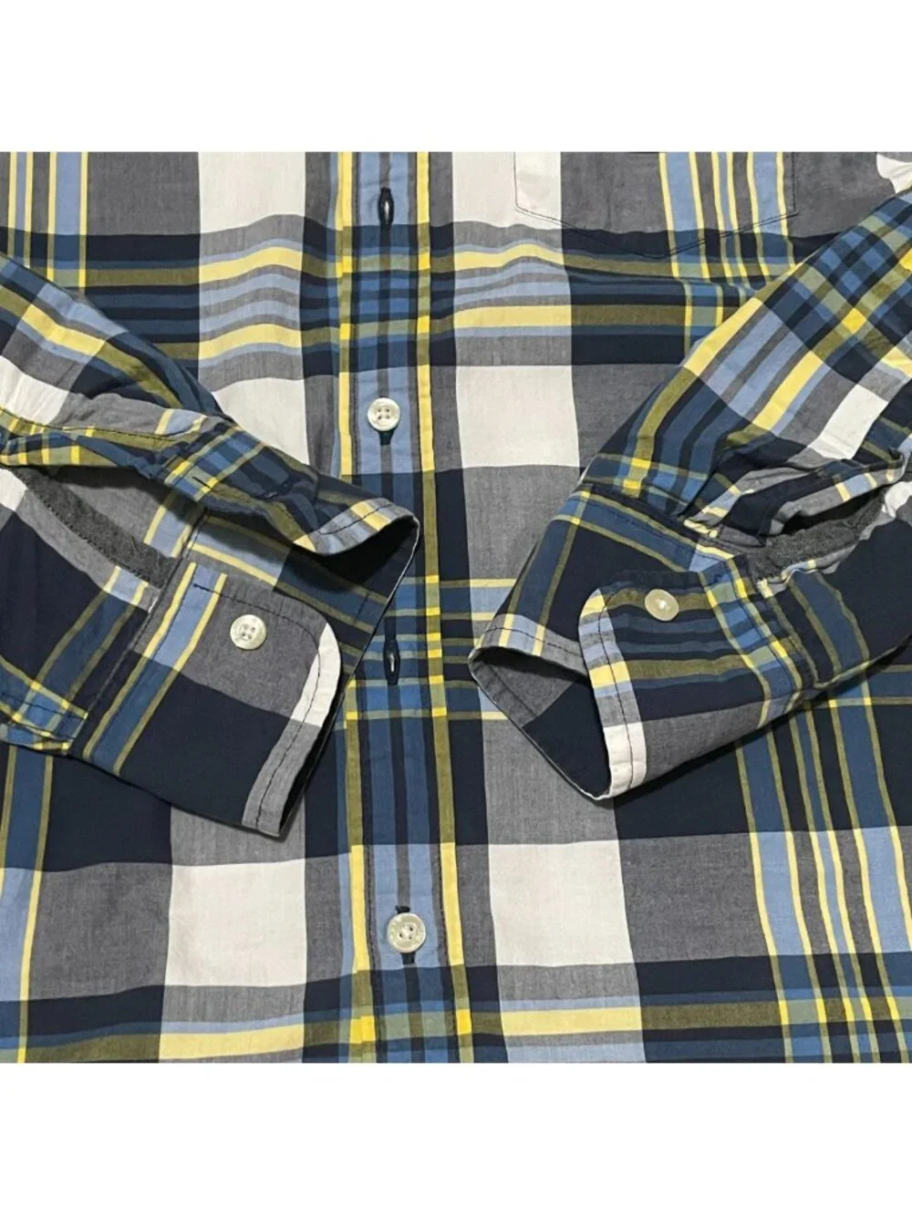 Vintage J.Crew Men’s M Plaid Cotton Button Down Shirt Made Mauritius